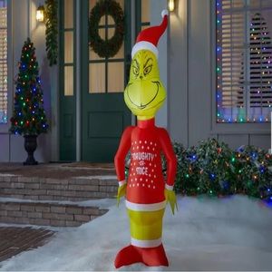 New in box: 4-ft. Grinch inflatable in ugly sweater